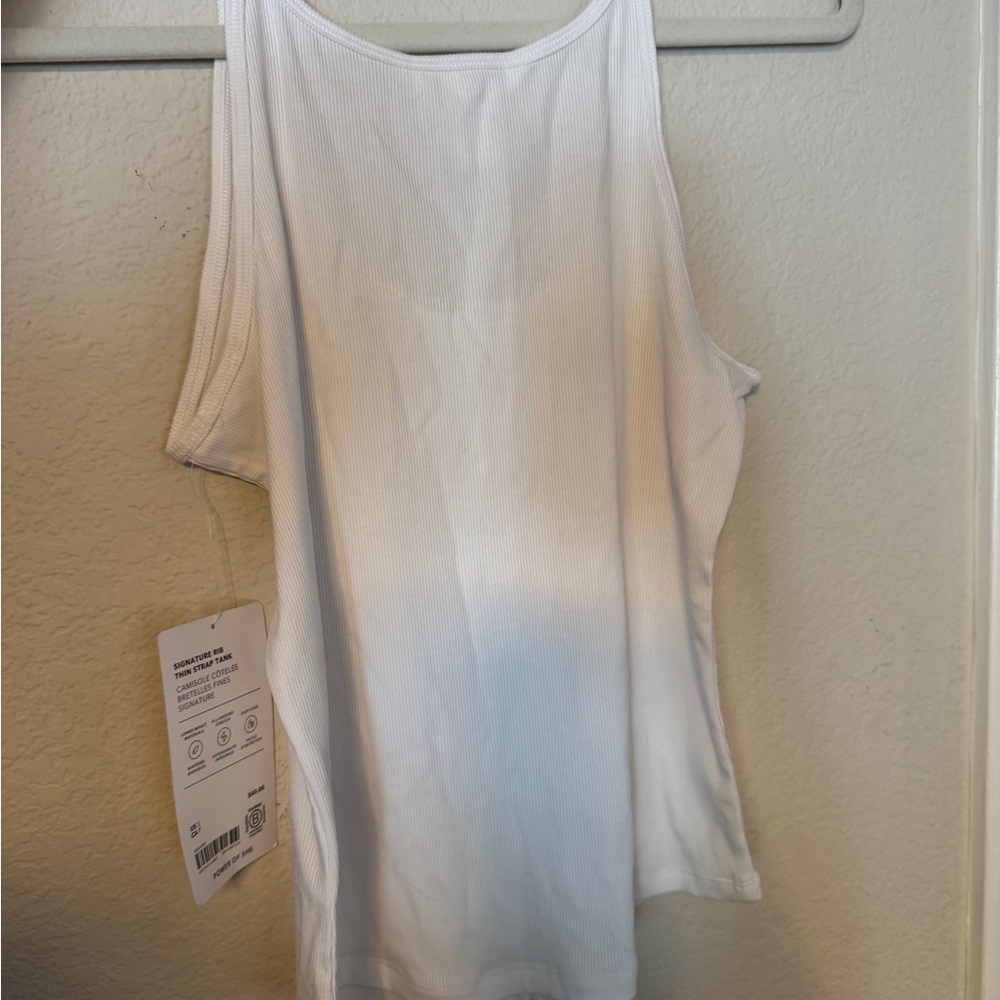 Athleta Signature Rib Thin Strap Tank White - Picture 3 of 5
